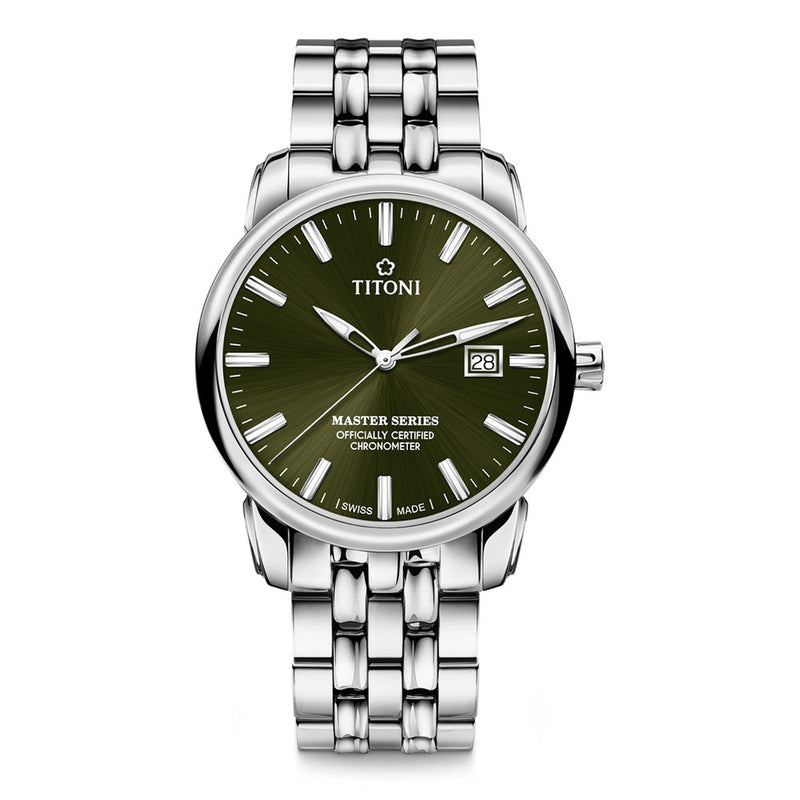 Titoni Men's Automatic Stainless Steel Case Green Dial Watch