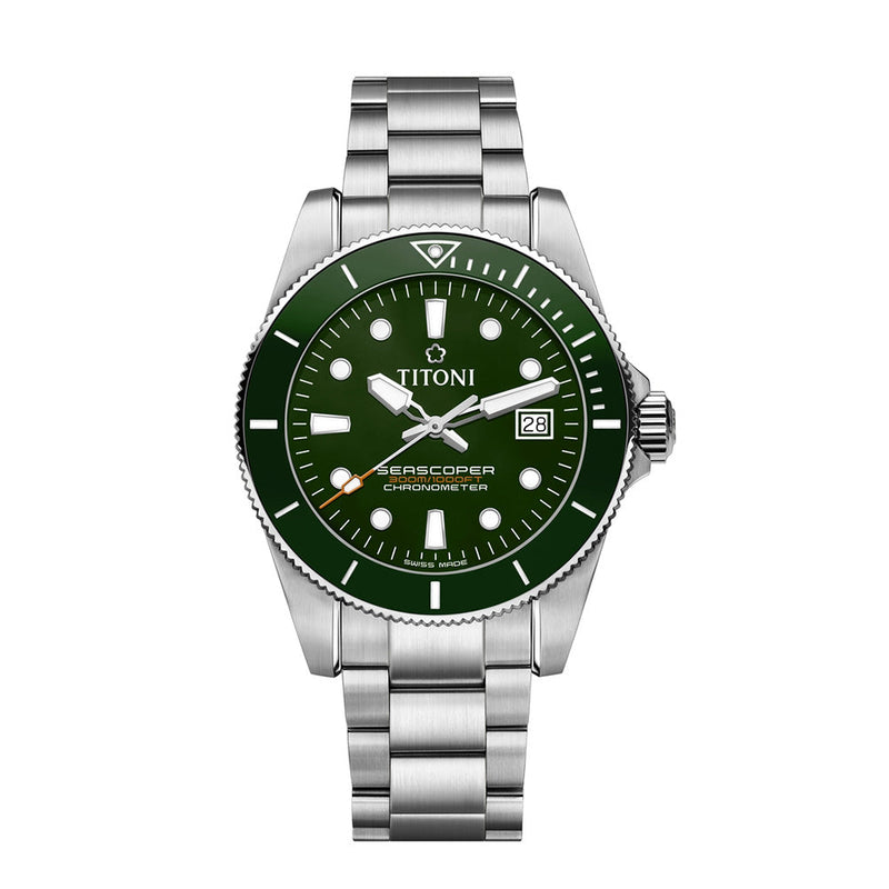 Titoni Men's Automatic Stainless Steel Case Green Dial Watch