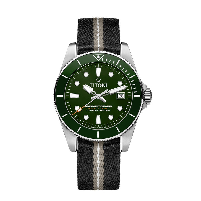 Titoni Men's Automatic Textile Case Green Dial Watch