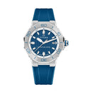 Titoni Men's Automatic Rubber Case Bleu de france Dial Watch with Extra Strap