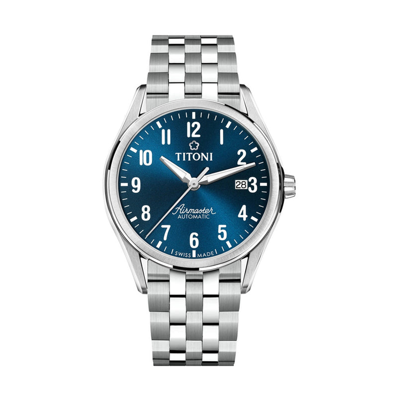 Titoni Men's Automatic Stainless Steel Case Blue Dial Watch