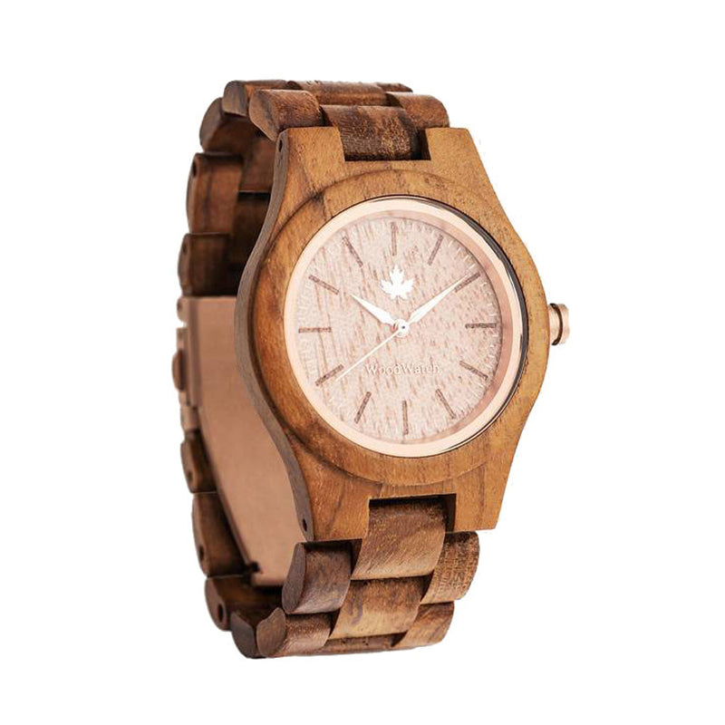 WOODWATCH WOMEN'S CORE TEAK ROSEGOLD QUARTZ WATCH