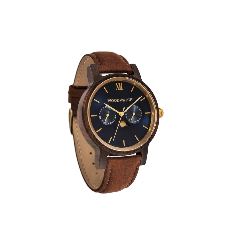 WOODWATCH UNISEX CLASSIC DARK SAILOR PECAN QUARTZ WATCH