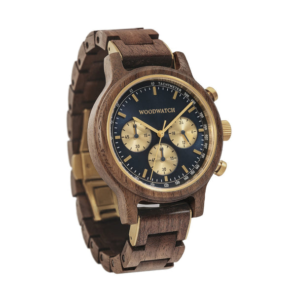 WOODWATCH MEN'S CLASSIC CHRONO SAILOR WALNUT QUARTZ WATCH