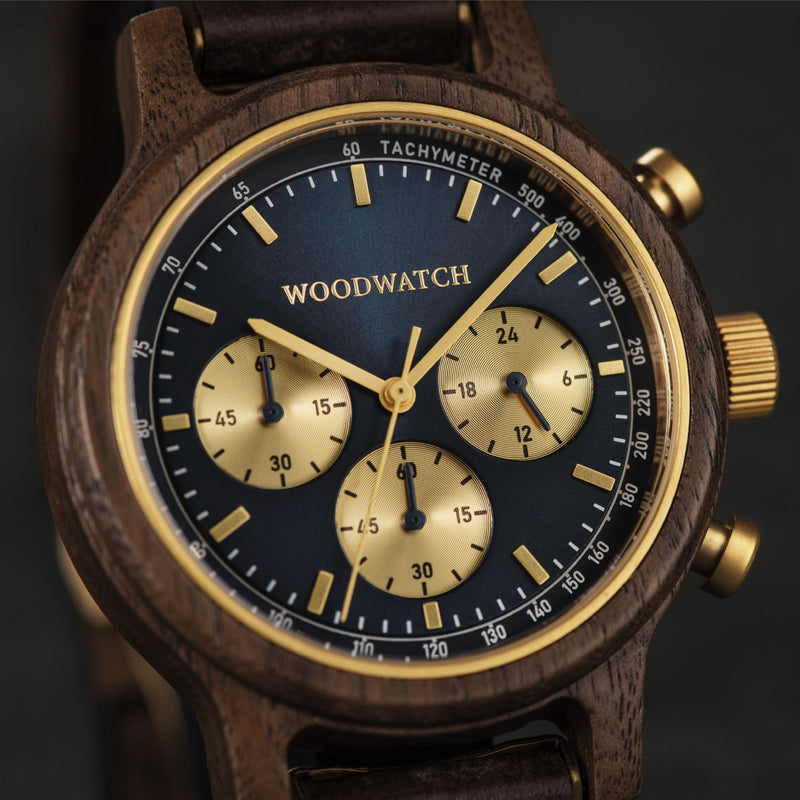 WOODWATCH MEN'S CLASSIC CHRONO SAILOR WALNUT QUARTZ WATCH