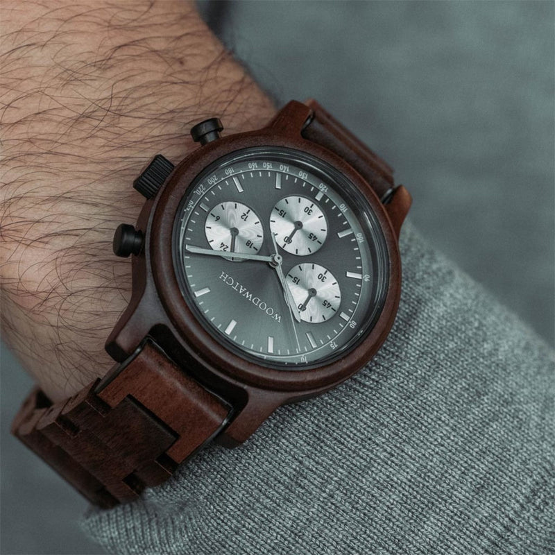 WOODWATCH MEN'S CLASSIC CHRONO SLATE QUARTZ WATCH