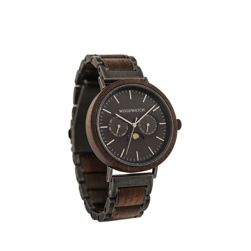 WOODWATCH MEN'S ELEMENT BRUSHED IRON WALNUT QUARTZ WATCH