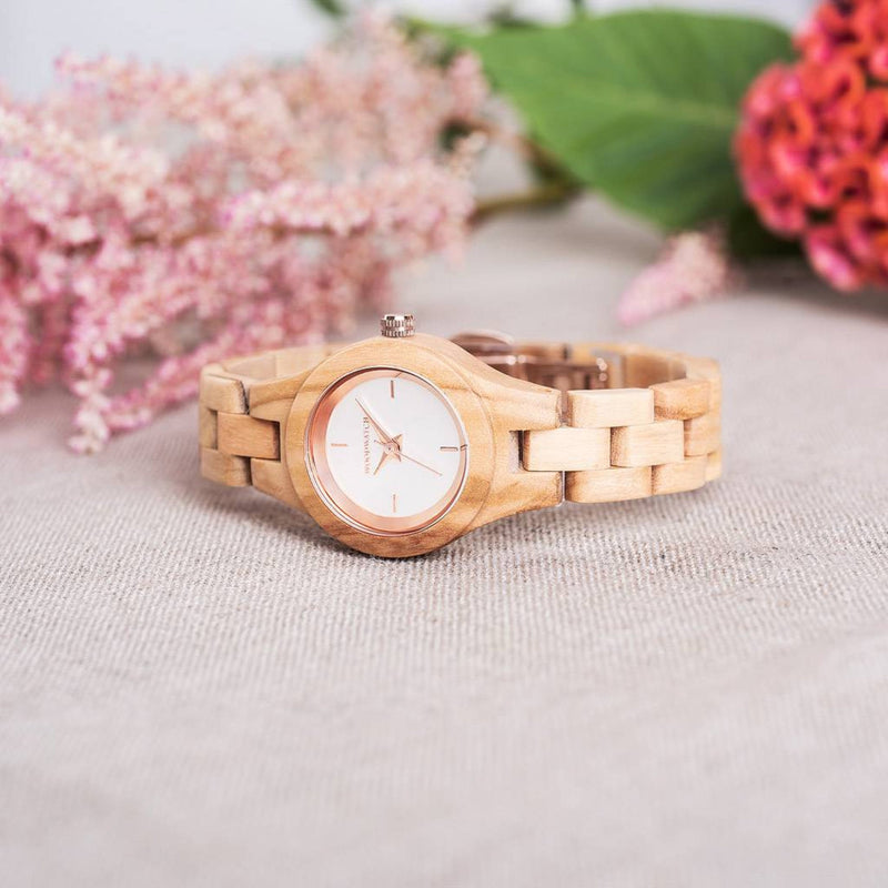 WOODWATCH WOMEN'S FLORA BLOSSOM QUARTZ WATCH