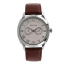 TITAN White Dial Leather Strap Watch