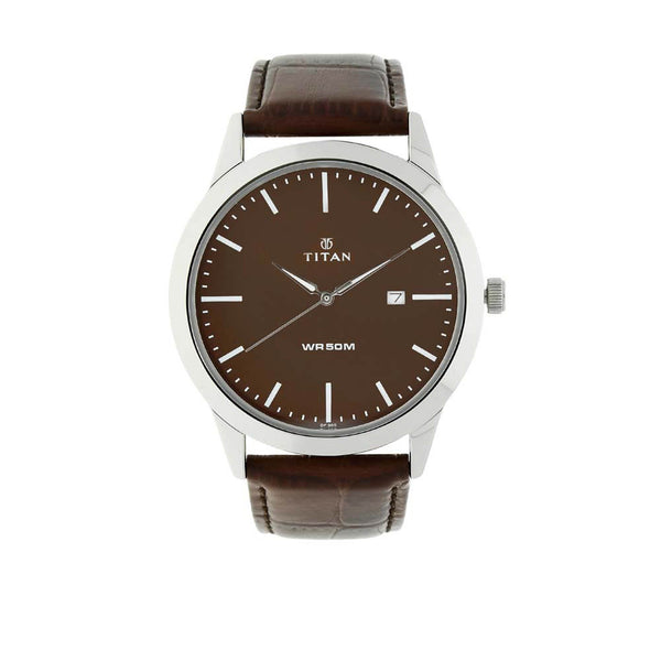Brown Dial Leather Strap Watch