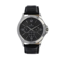 TITAN Black Dial Leather Strap Watch