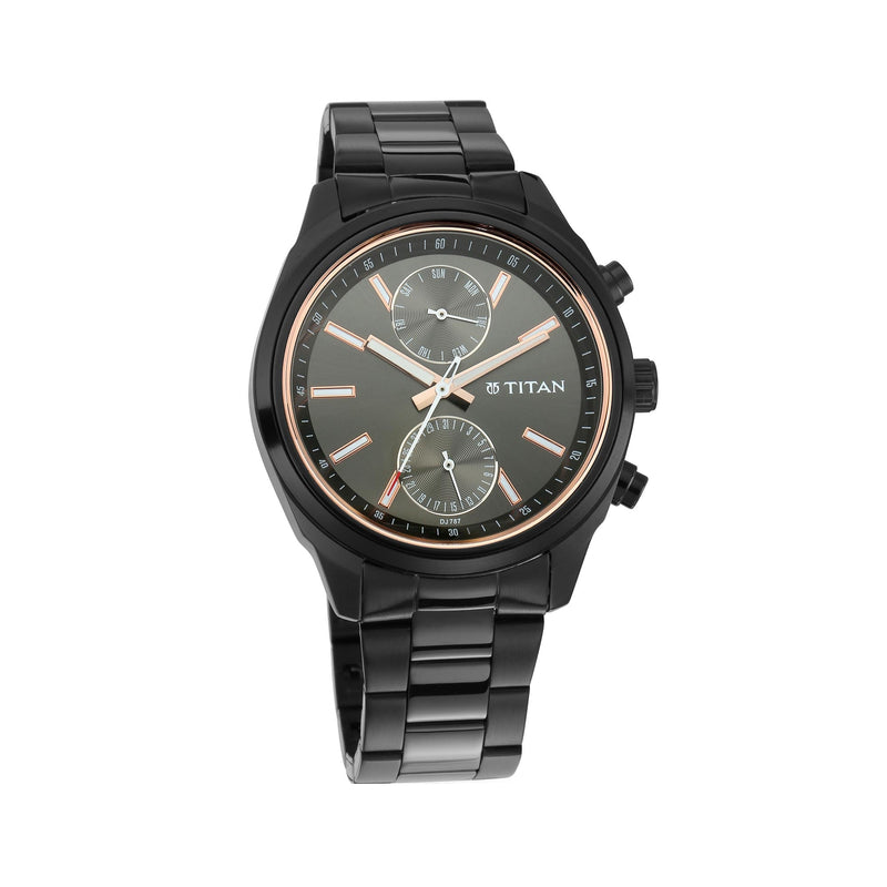 Titan Anthracite Dial Multifunction Watch for Men