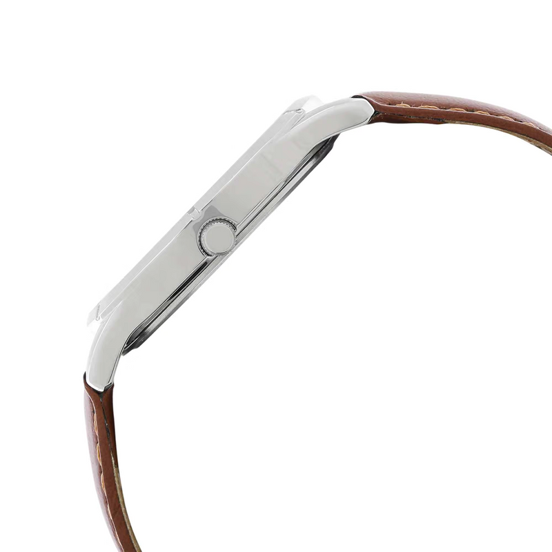 Titan Karishma Quartz Analog Silver Dial Leather Strap Watch for Men