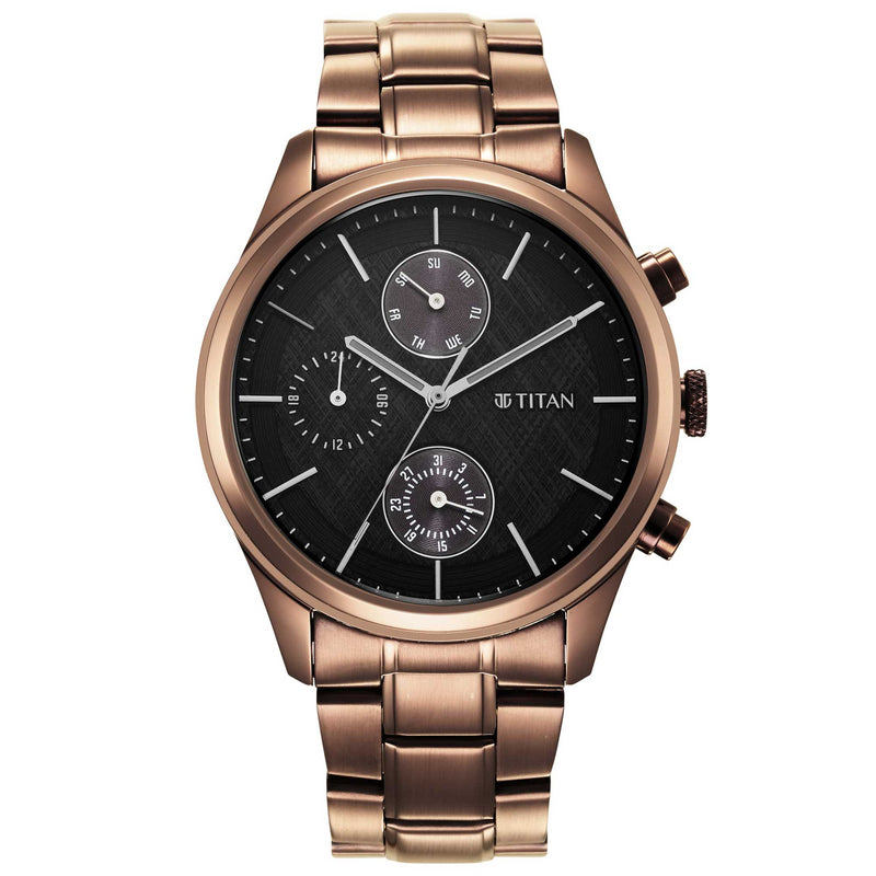 Titan Black Dial Analog with Date Watch for Men