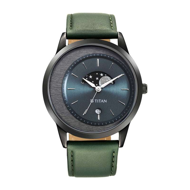 Crescent from Titan - Green Dial Analog Watch for Men
