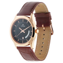 TITAN BLACK DIAL LEATHER STRAP WATCH 1823WL01