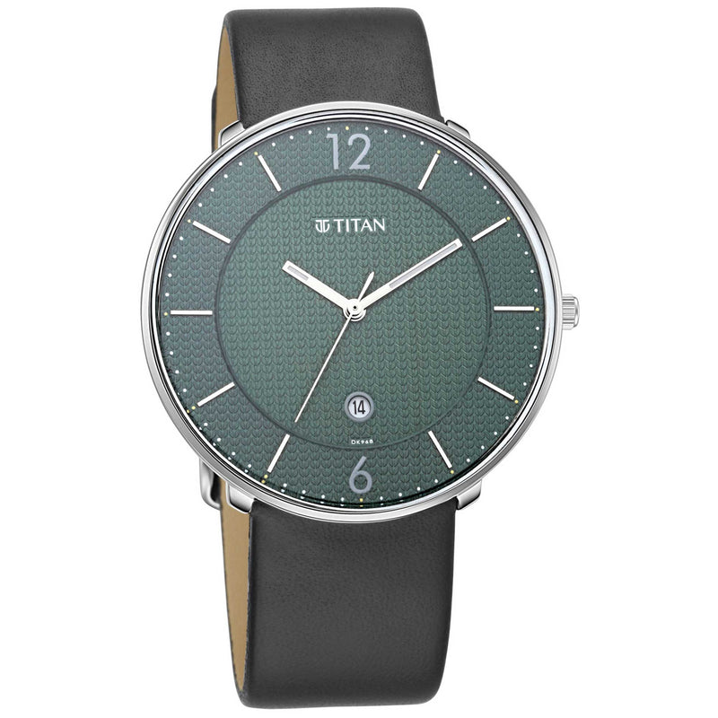 Titan Minimals Watch with Green Dial & Analog with Date Function for Men