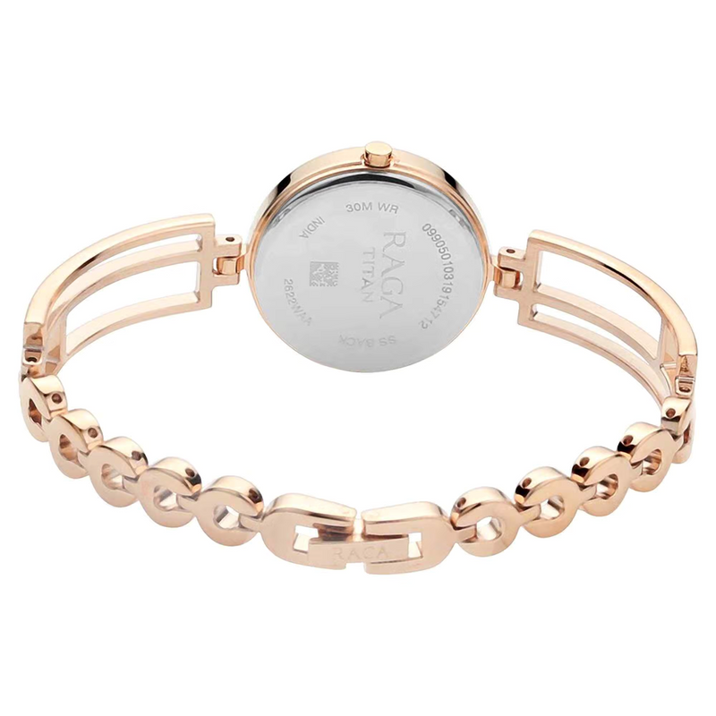 TITAN RAGA VIVA ROSE GOLD DIAL METAL STRAP WATCH 2622WM01