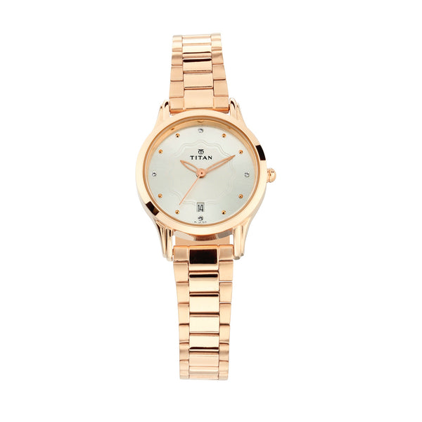 Titan Silver Dial  Analog Watch for Women with Date Function