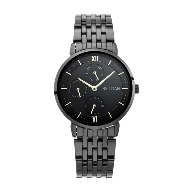 Titan Workwear Watch - Black Dial with Multifunction feature for Women