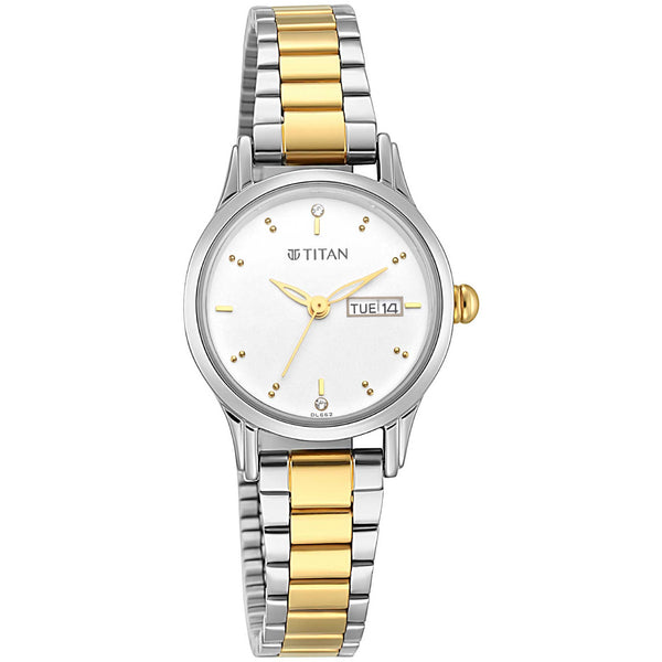 Titan Lagan Silver Dial Analog Watch for Women with Day & Date function