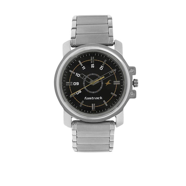 Black Dial Stainless Steel Strap Watch
