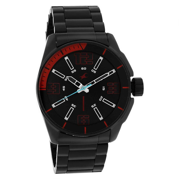 Fastrack Watch with Black Stainless Steel Strap for Guys