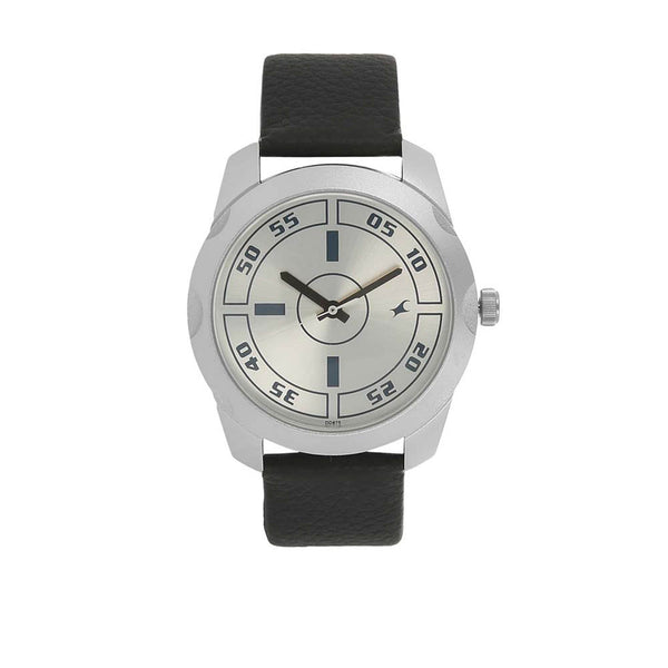 Silver Dial Leather Strap Watch