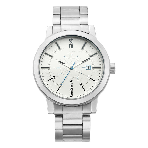 Fastrack Tripster White Dial Analog Watch for Guys with Date Function