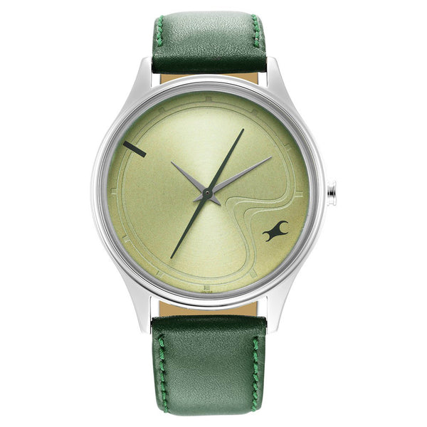 Fastrack Quartz Analog Watch with Green Colour Strap for Guys