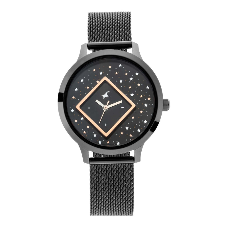 Eccentrics from Fastrack - Black dial with stars Analog Watch for Girls