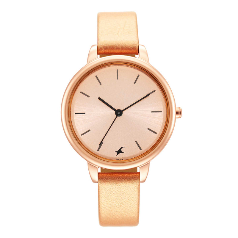 Fastrack Glitch Rose Gold Dial Analog Watch for Girls
