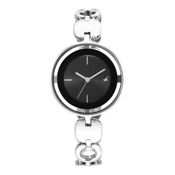Fastrack Glitch Silver Dial Analog Watch for Girls