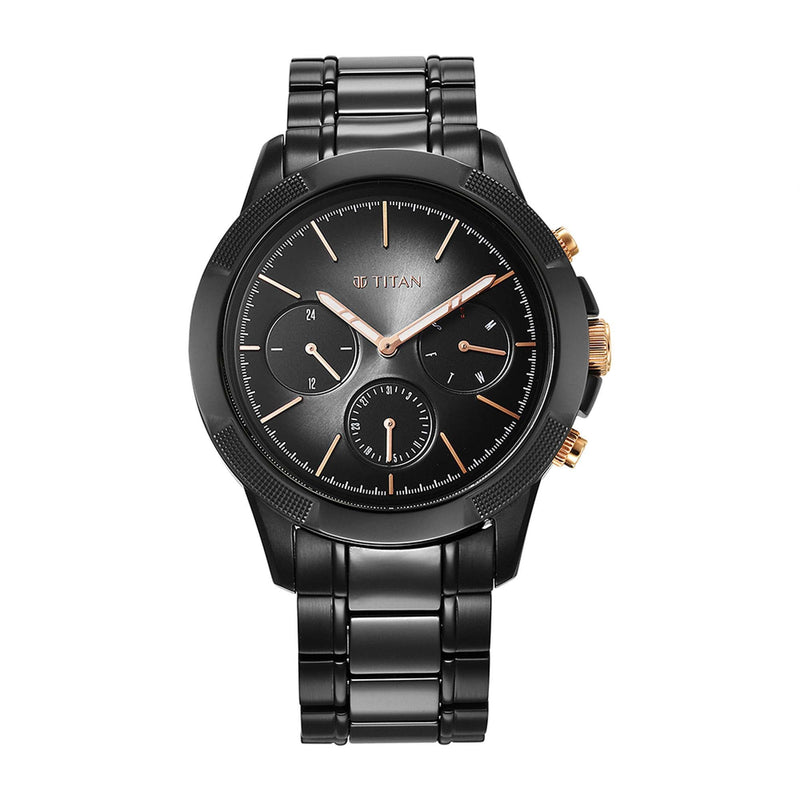 Titan Black Dial Analog with Day and Date Watch for Men