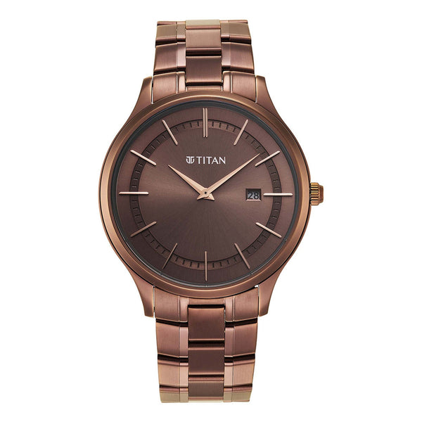 Titan Brown Dial Analog with Day & Date Watch for Men
