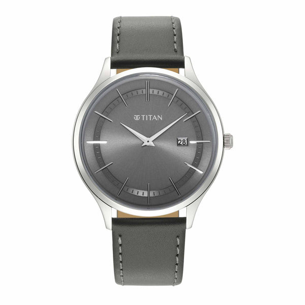 Titan Classique Slimline Grey Dial Analog with Date Watch for Men
