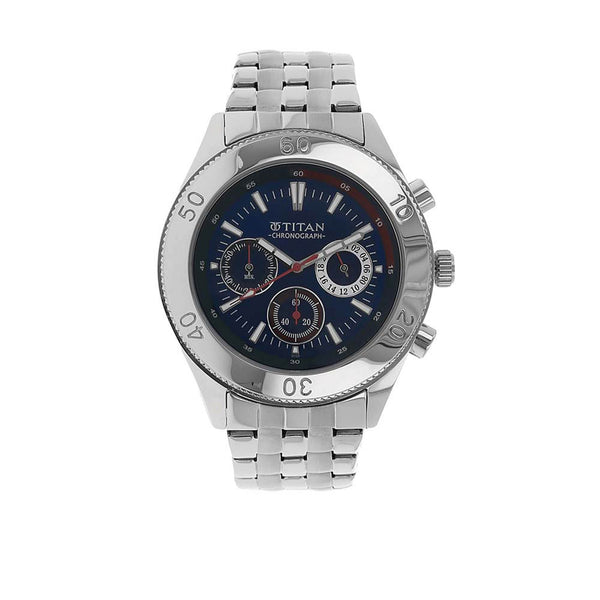 Titan Blue Dial Chronograph Watch for Men