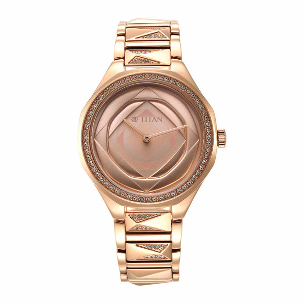 Rose gold titan online ladies watch