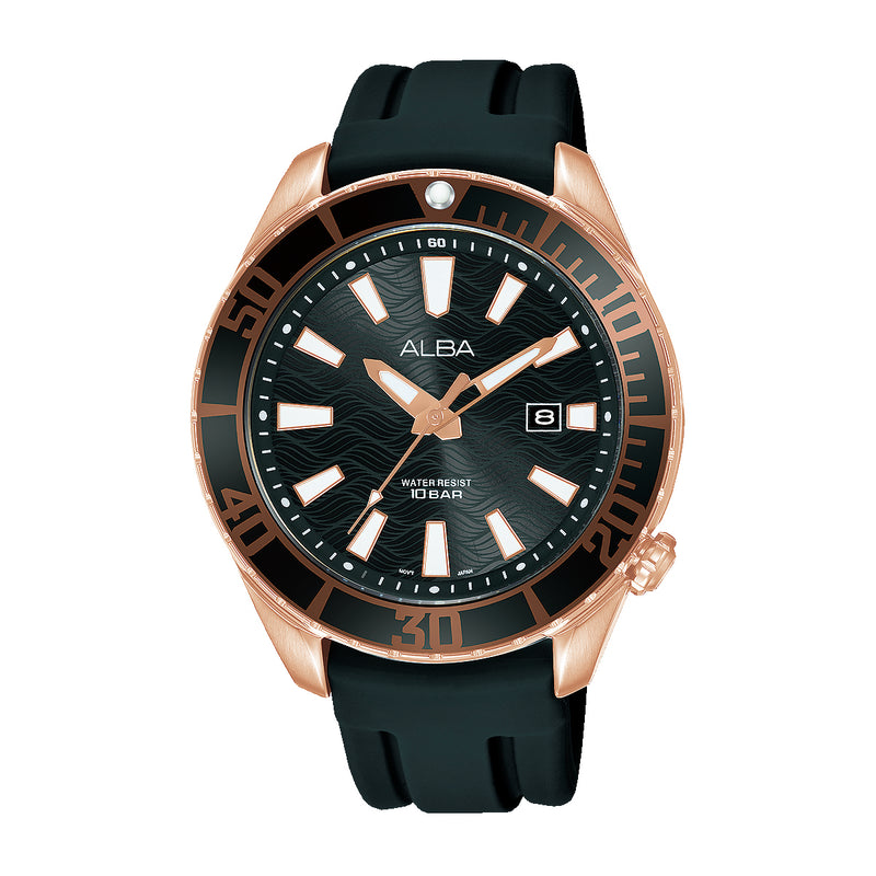 Alba Active Black Dial Men's Watch - AG8K36X1