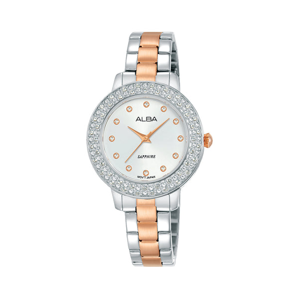 Alba Fashion Silver White Dial Ladies Watch - AH8577X1