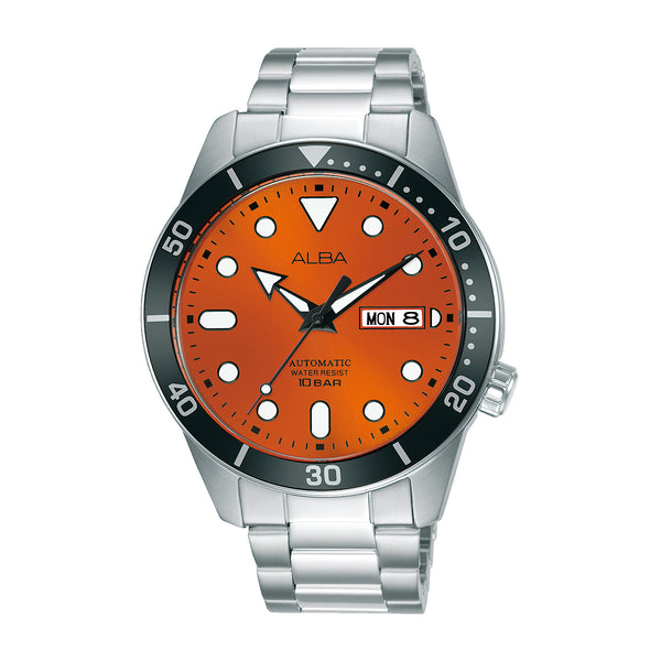 Alba Mechanical Orange Dial Men's Watch - AL4163X1