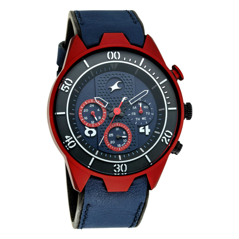 Fastrack All Nighters Blue Dial Multifunction Watch for Guys 3195AP02