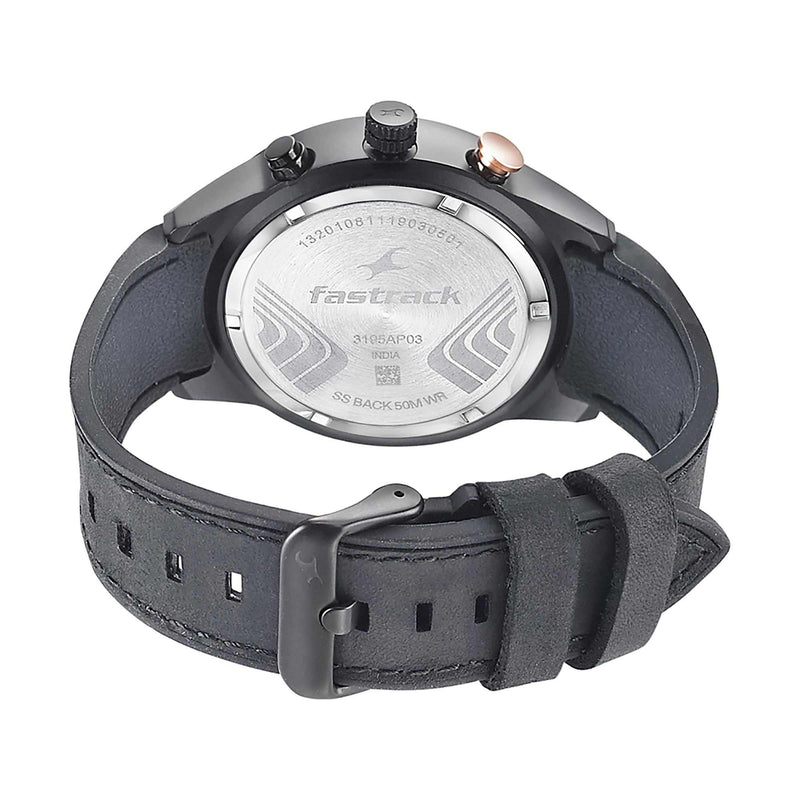 Fastrack All Nighters Black Dial Multifunction Watch for Guys 3195AP03