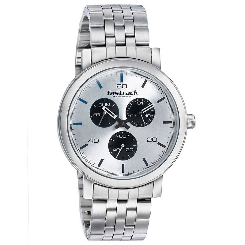 Fastrack Silver Dial Analog Watch for Guys 3238SM01