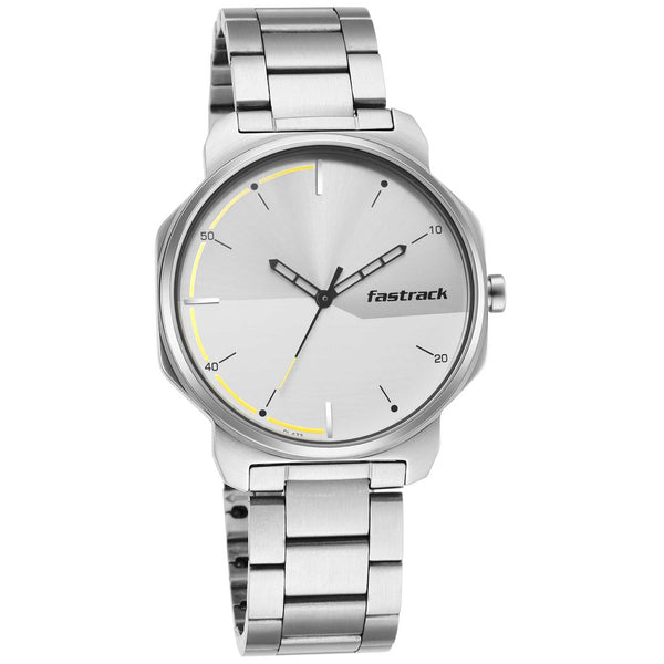 Fastrack Stunners - Silver Dial Analog Watch for Guys 3254SM01