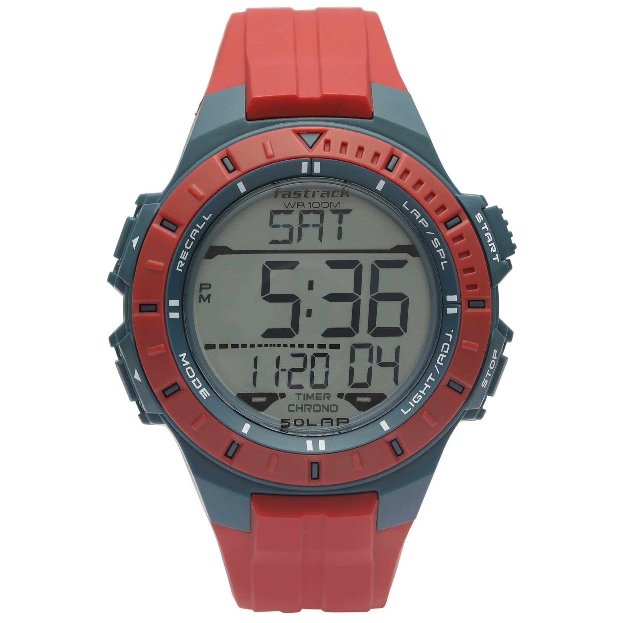 Fastrack Streetwear Digital Red Strap Buckle Watch 38067PP01