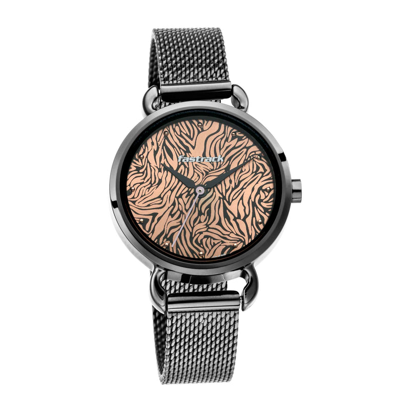 Fastrack  Animal Print Watch - Rose Gold Dial with Analog Function 6221NM01