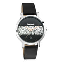 Fastrack  Animal Print Watch - Black with White pattern Dial Analog with Date Function 6222SL04