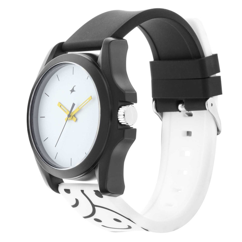 Fastrack Hashtag White Dial Analog Unisex Watches 68011PP05