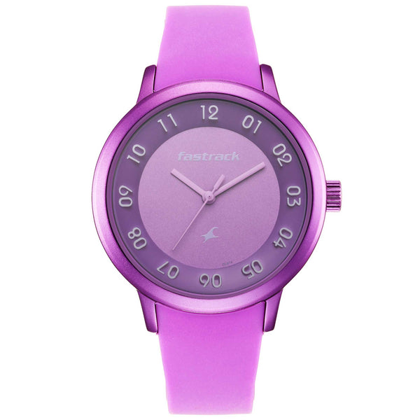 Fastrack Purple Dial Analog Watch with Purple Silicon Strap 68025AP01